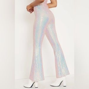 Blackmilk Sparkle Sparkle Blush Sequin High Waisted Flare